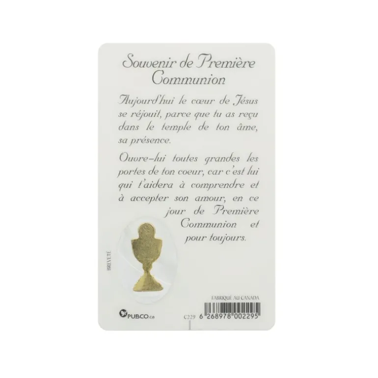 Palais du Rosaire Carte de prière de communion fille^ Communion | Image Religieuse
