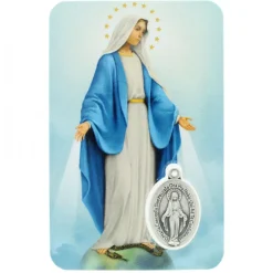 Palais du Rosaire Carte De Prière de la Vierge Miraculeuse Avec Médaille^ Image Religieuse
