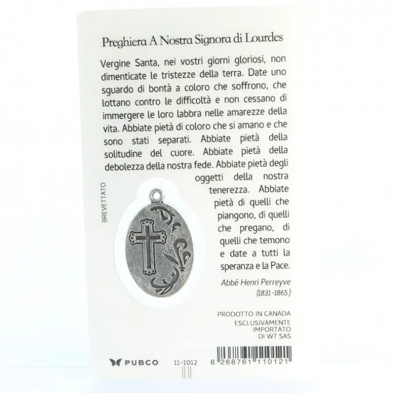Palais du Rosaire Carte de prière de l'Apparition avec médaille^ Image Religieuse