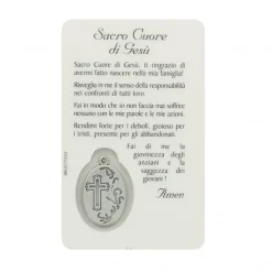 Palais du Rosaire Carte de prière de Sacré Coeur de Jésus avec médaille^ Image Religieuse