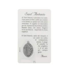 Palais du Rosaire Carte de prière de Saint Antoine avec médaille^ Image Religieuse