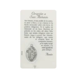 Palais du Rosaire Carte de prière de Saint Antoine avec médaille^ Image Religieuse