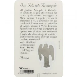 Palais du Rosaire Carte de prière Saint Gabriel avec médaille^ Image Religieuse