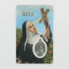 Palais du Rosaire Carte de prière Sainte Rita avec médaille^ Image Religieuse