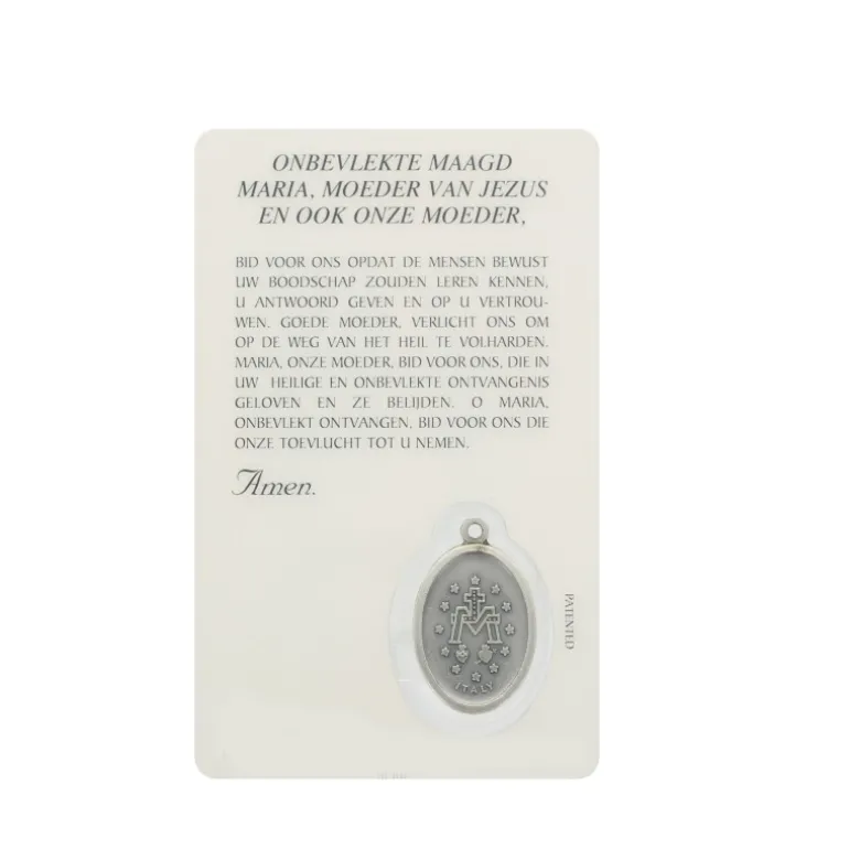 Palais du Rosaire Carte de prière Vierge Miraculeuse avec médaille^ Image Religieuse