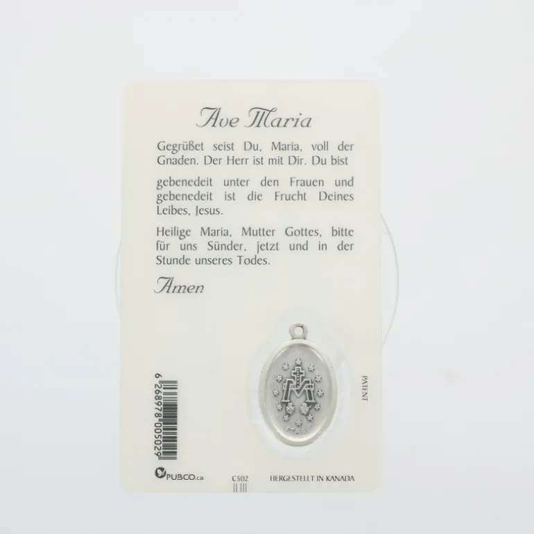 Palais du Rosaire Carte de prière Vierge Miraculeuse avec médaille^ Image Religieuse