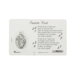 Palais du Rosaire Carte prière de la Nativité avec médaille du Christ^ Image Religieuse