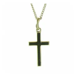 Palais du Rosaire Chaîne en plaqué or avec une croix bâton^ Collier En Plaqué Or