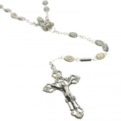Palais du Rosaire Chapelet avec grains de l'Apparition et de la Vierge en métal argenté^ Chapelet Métal