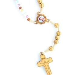 Palais du Rosaire Chapelet Carlo Acutis en bois d'olivier^Enfant Chapelet Bois | Chapelet Pour Enfant