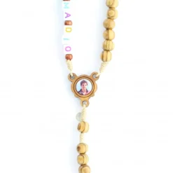 Palais du Rosaire Chapelet Carlo Acutis en bois d'olivier^Enfant Chapelet Bois | Chapelet Pour Enfant