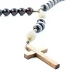 Palais du Rosaire Chapelet corde grains bois et blanc guilloché^ Chapelet Corde | Chapelet Bois
