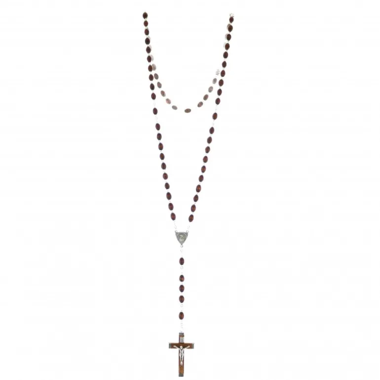 Palais du Rosaire Chapelet de Bernadette en bois sur chaîne en argent^ Chapelet De Sainte Bernadette | Chapelet Bois