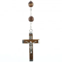 Palais du Rosaire Chapelet de Jérusalem en bois d'olivier avec chaîne en métal^ Chapelet Bois