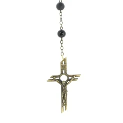 Palais du Rosaire Chapelet de la Sainte Famille en verre mât et satiné^ Chapelet Verre