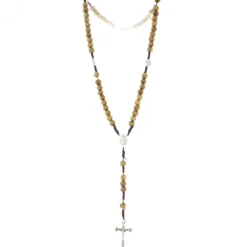 Palais du Rosaire Chapelet de la Vierge à l'enfant avec un coeur de Terre de Jérusalem^ Chapelet Corde | Autre Chapelet De Devotion