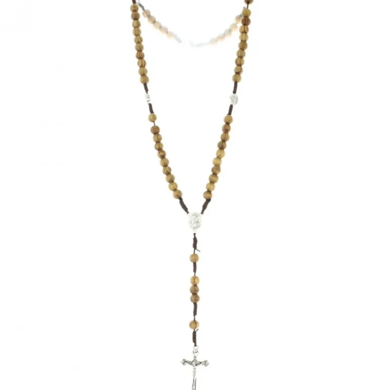 Palais du Rosaire Chapelet de la Vierge à l'enfant avec un coeur de Terre de Jérusalem^ Chapelet Corde | Autre Chapelet De Devotion