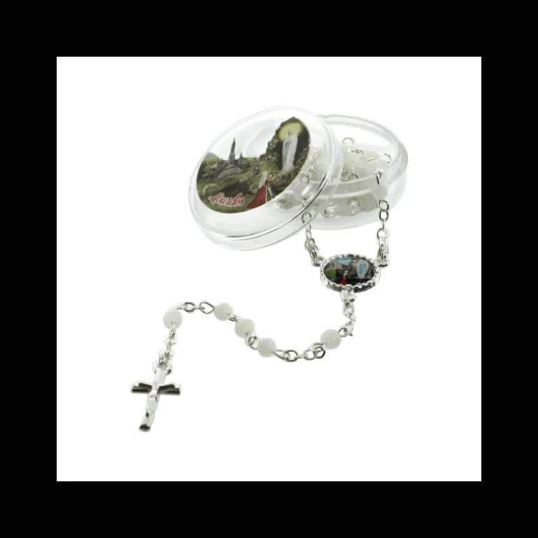 Palais du Rosaire Chapelet de l'Apparition de Lourdes en verre et sa boite^ Boîte À Chapelet | Chapelet Verre