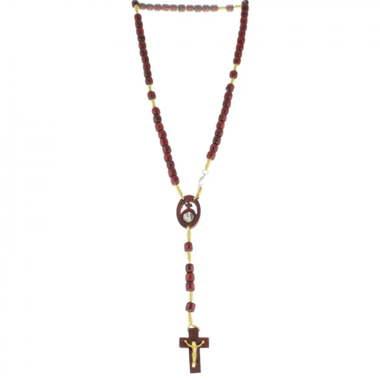 Palais du Rosaire Chapelet de l'Apparition en bois avec des grains ovales^ Chapelet Bois