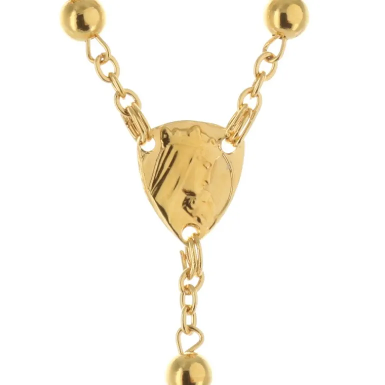 Palais du Rosaire Chapelet de Lourdes doré à l'or fin , coeur Apparition de Lourdes^ Chapelet De Lourdes | Chapelet Métal
