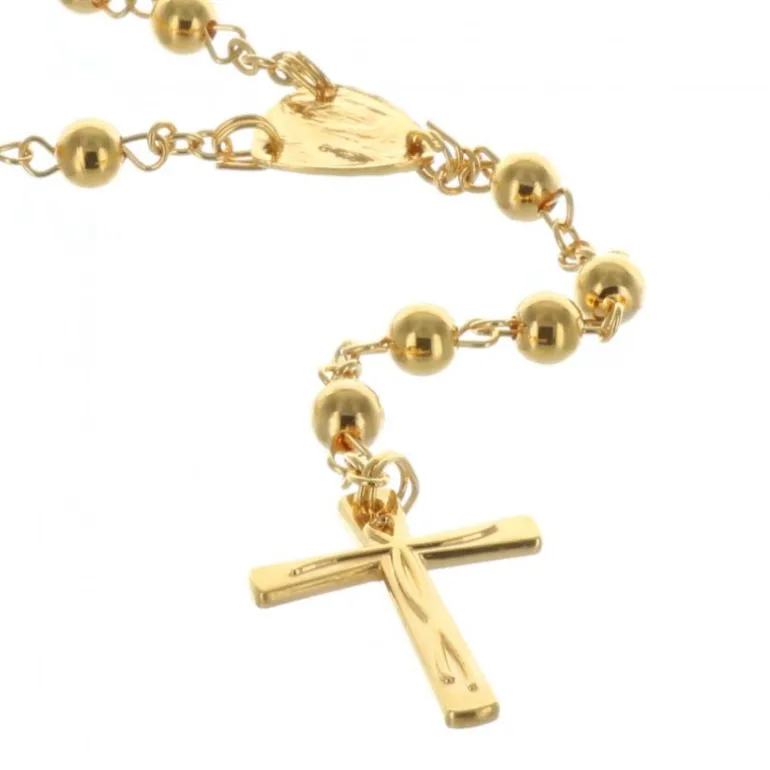 Palais du Rosaire Chapelet de Lourdes doré à l'or fin , coeur Apparition de Lourdes^ Chapelet De Lourdes | Chapelet Métal