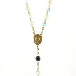 Palais du Rosaire Chapelet de Lourdes Doré en Cristal Swarovski avec Coeur Apparition^ Chapelet De Lourdes | Chapelet Cristal