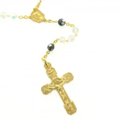 Palais du Rosaire Chapelet de Lourdes Doré en Cristal Swarovski avec Coeur Apparition^ Chapelet De Lourdes | Chapelet Cristal
