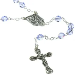 Palais du Rosaire Chapelet de Lourdes en Argent avec des grains de 6mm en cristal Swarovski^ Chapelet De Lourdes | Chapelet Cristal