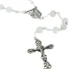 Palais du Rosaire Chapelet de Lourdes en Argent avec des grains en verre effet craquelé^ Chapelet De Lourdes | Chapelet Verre