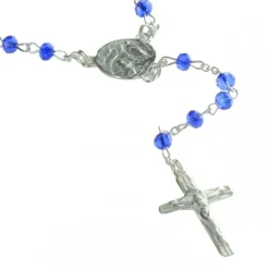 Palais du Rosaire Chapelet de Lourdes en Argent avec des grains en Cristal 3mm^ Chapelet De Lourdes | Chapelet Cristal