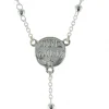 Palais du Rosaire Chapelet de Lourdes en Argent avec fermoir grains 3mm croix classique^ Chapelet De Lourdes | Chapelet Argent