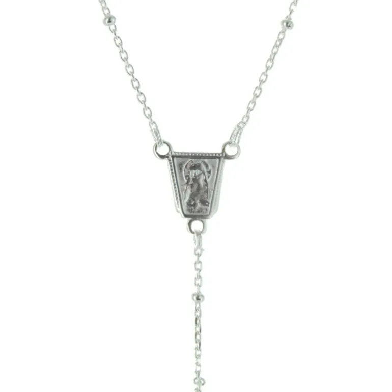 Palais du Rosaire Chapelet de Lourdes en Argent avec un fermoir et des grains 2mm^ Chapelet De Lourdes | Chapelet Argent