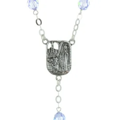 Palais du Rosaire Chapelet de Lourdes en Argent avec des grains de 6mm en cristal Swarovski^ Chapelet De Lourdes | Chapelet Cristal