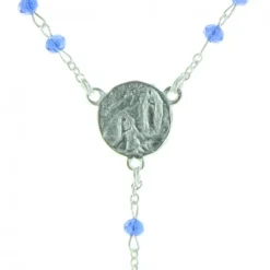 Palais du Rosaire Chapelet de Lourdes en Argent avec des grains en Cristal 3mm^ Chapelet De Lourdes | Chapelet Cristal