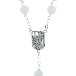 Palais du Rosaire Chapelet de Lourdes en Argent avec pierres effet craquelées 7mm^ Chapelet De Lourdes | Chapelet Pierre