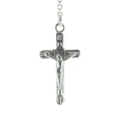 Palais du Rosaire Chapelet de Lourdes en Argent avec fermoir grains 3mm croix classique^ Chapelet De Lourdes | Chapelet Argent