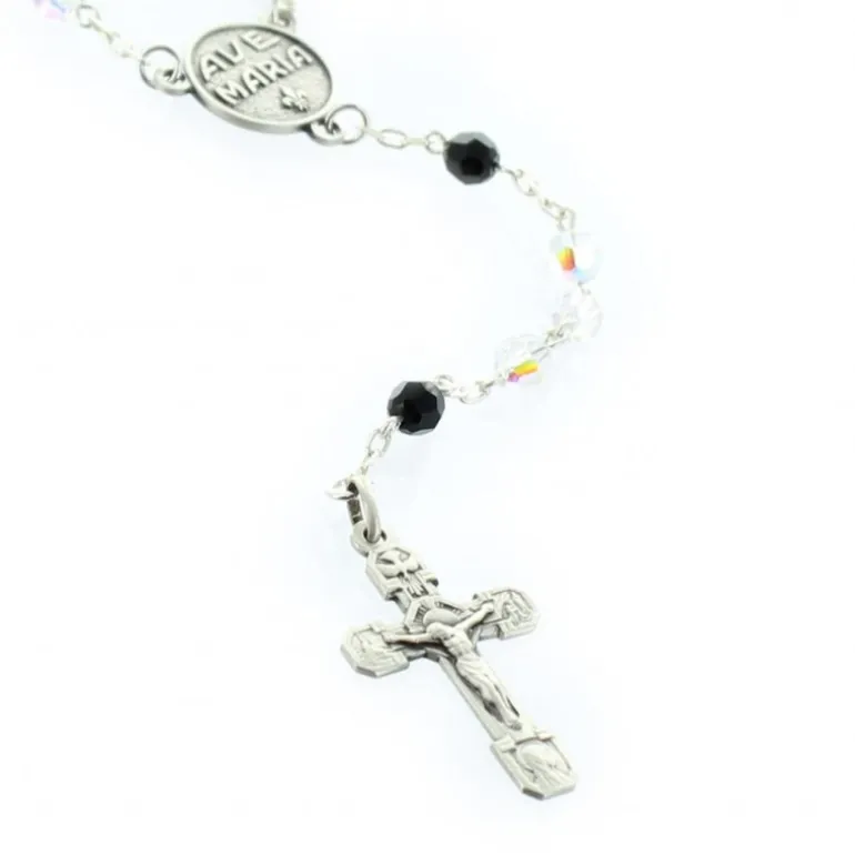 Palais du Rosaire Chapelet de Lourdes en Argent et perles Swarovski 5mm^ Chapelet De Lourdes | Chapelet Argent