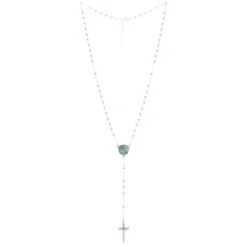 Palais du Rosaire Chapelet de Lourdes en Argent avec fermoir grains 3mm croix classique^ Chapelet De Lourdes | Chapelet Argent