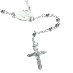 Palais du Rosaire Chapelet de Lourdes en Argent avec fermoir grains 3mm croix classique^ Chapelet De Lourdes | Chapelet Argent