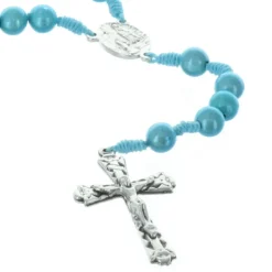 Palais du Rosaire Chapelet de Lourdes en corde grains translucides et coeur Apparition de Lourdes^ Chapelet De Lourdes | Chapelet Corde