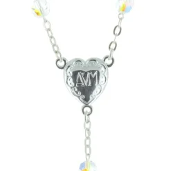 Palais du Rosaire Chapelet de Lourdes en cristal Swarovski et chaîne en Argent^ Chapelet De Lourdes | Chapelet Cristal