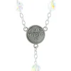 Palais du Rosaire Chapelet de Lourdes en cristal Swarovski, chaîne Argent et coeur Apparition de Lourdes^ Chapelet De Lourdes | Chapelet Cristal