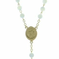 Palais du Rosaire Chapelet de Lourdes en Nacre avec une croix dorée^ Chapelet De Lourdes | Chapelet Nacre