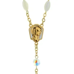 Palais du Rosaire Chapelet de Lourdes en Nacre avec des paters en cristal Swarovski^ Chapelet De Lourdes | Chapelet Nacre