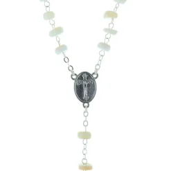 Palais du Rosaire Chapelet de Lourdes en nacre véritable et coeur de Lourdes en strass^ Communion | Chapelet De Communion