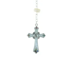 Palais du Rosaire Chapelet de Lourdes en nacre véritable et coeur de Lourdes en strass^ Communion | Chapelet De Communion