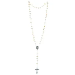 Palais du Rosaire Chapelet de Lourdes en nacre véritable et coeur de Lourdes en strass^ Communion | Chapelet De Communion