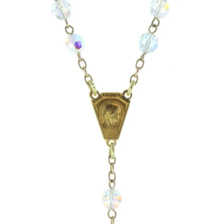 Palais du Rosaire Chapelet de Lourdes en Or et grains 4mm en Swarovski^ Chapelet Or
