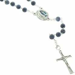 Palais du Rosaire Chapelet de Lourdes en pierres d'Agathe givrées et coeur eau de Lourdes^ Chapelet Eau De Lourdes | Chapelet De Lourdes