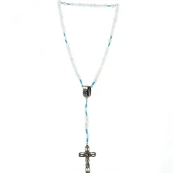 Palais du Rosaire Chapelet de Lourdes en pierres d'agate blanche et corde bleue^ Chapelet De Lourdes | Chapelet Corde